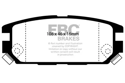 EBC Ultimax Rear Brake Pads For Mitsubishi Space Wagon 2.4 (2001 > 04) • $42.77